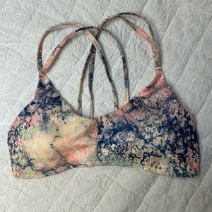 Roxy Abstract Print Strappy Sports Bra